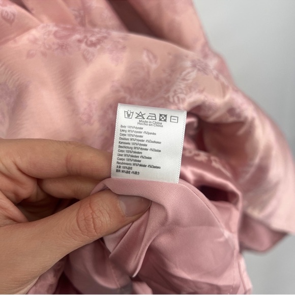 V. Chapman Emma Puff Sleeve Maxi Dress Gown in Light Pink Windsor Brocade 12 NWT - Picture 10 of 12